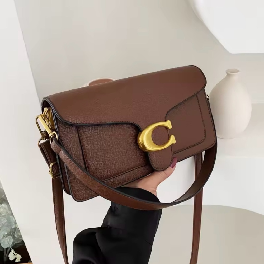 Coach Brown Crossbody Bag with Gold Hardware